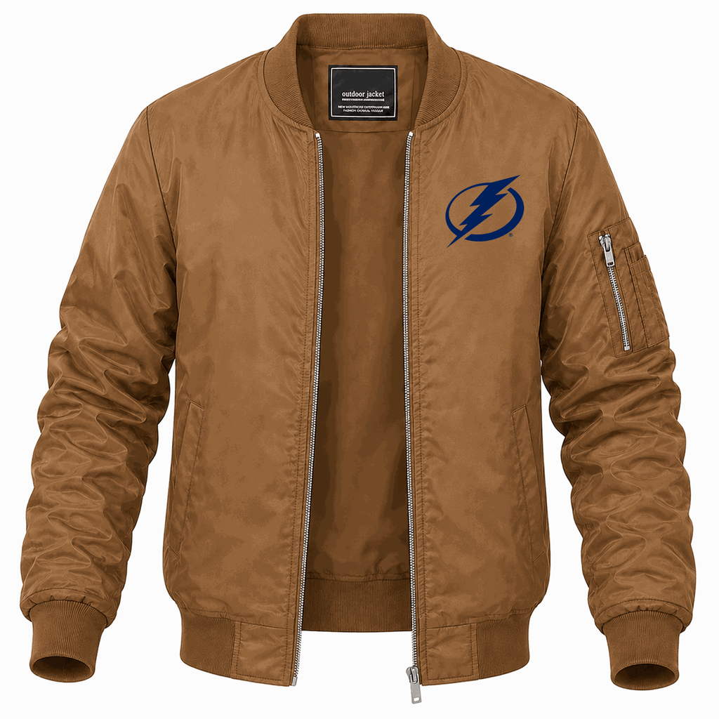 Men's Tampa Bay Lightning Lightweight Bomber Jacket - Brown