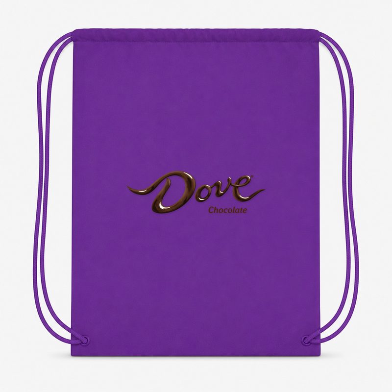 Dove Chocolate Food Drawstring Bag - Purple
