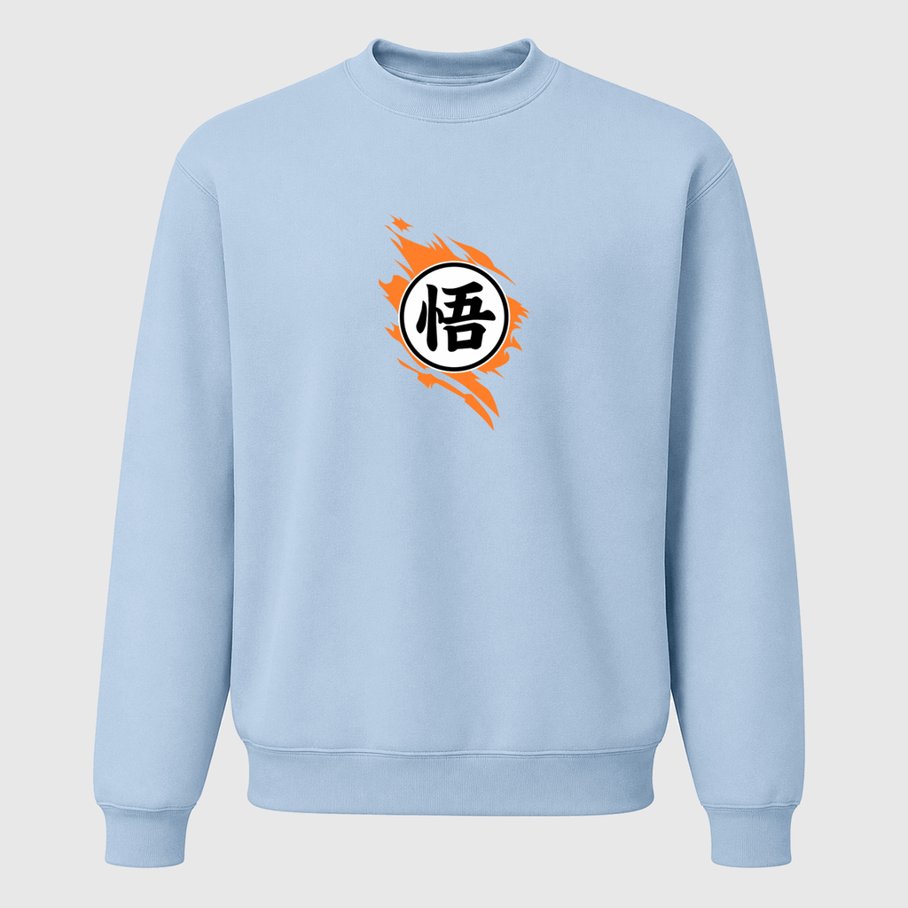 Men's Dragon Ball Z Goku Symbol Crewneck Sweatshirt - Sky Blue