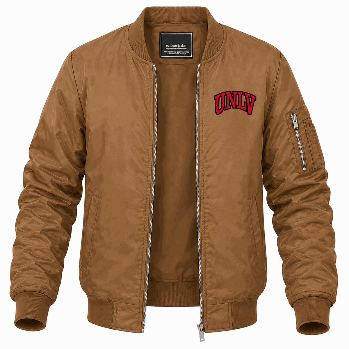 Men's UNLV Rebels Logo Lightweight Bomber Jacket - Brown