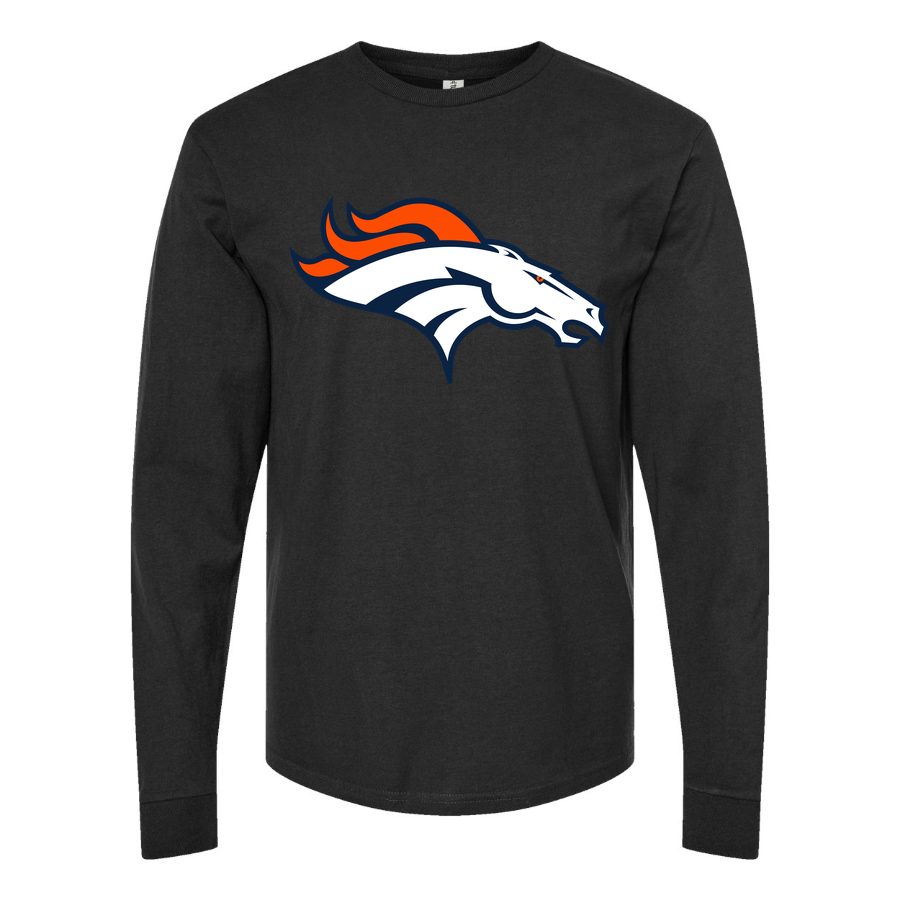 Men's Denver Broncos Long sleeves Cotton Blend T-Shirt - Black