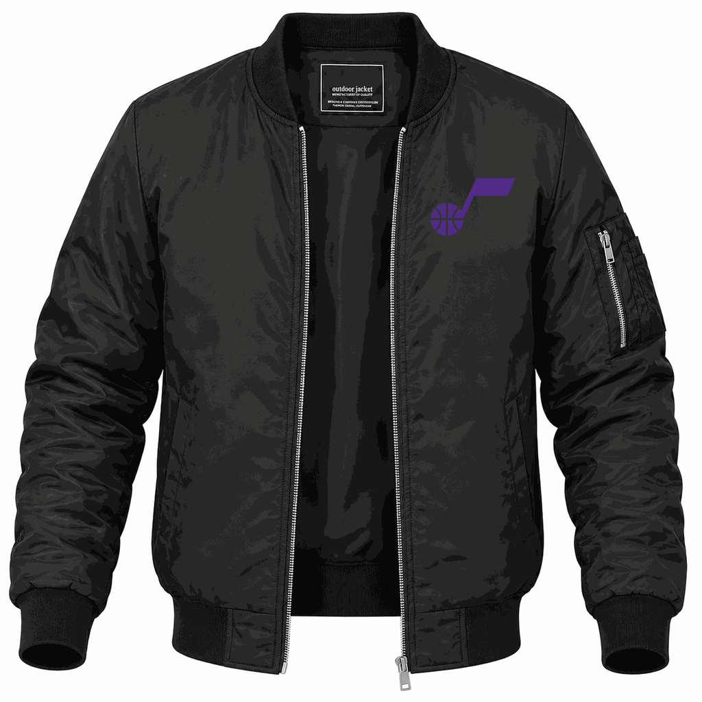 Men's Utah Jazz Lightweight Bomber Jacket - Black