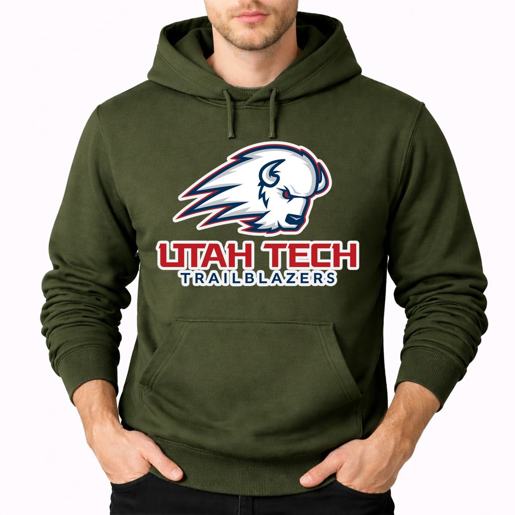 Men's Utah Tech Trailblazers Pullover Hoodie - Army Green
