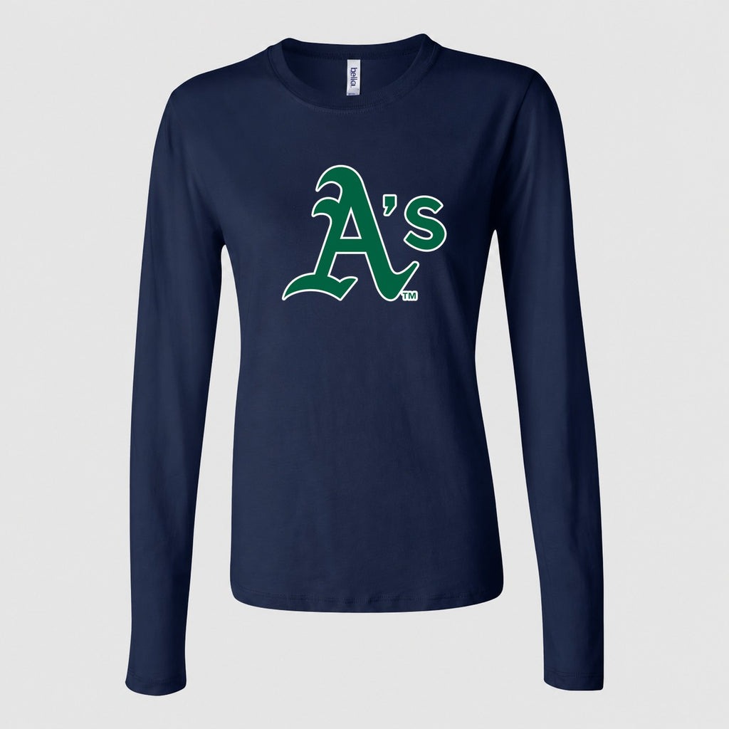 Women's Oakland Athletics Long Sleeve T-Shirt - Navy