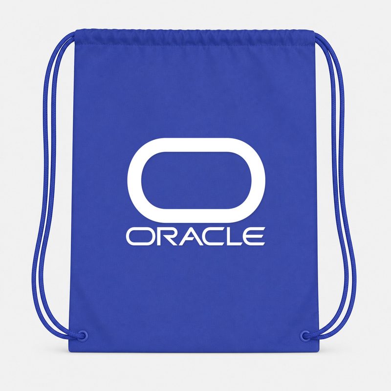 Oracle White Drawstring Bag - Blue