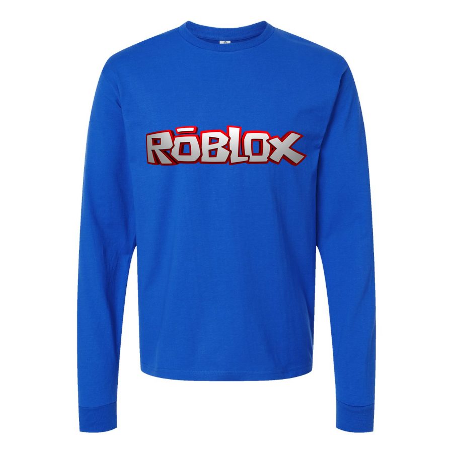 Men's Roblox-Logo Long sleeves Cotton Blend T-Shirt - Blue
