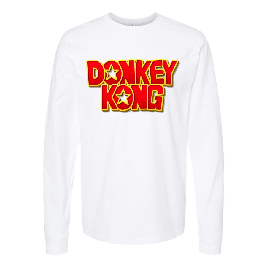 Men's Donkey kong Long sleeves Cotton Blend T-Shirt - White