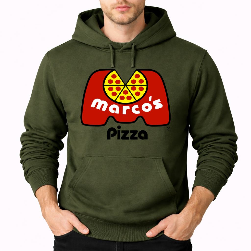 Men's Marcos Pizza Pullover Hoodie - Army Green