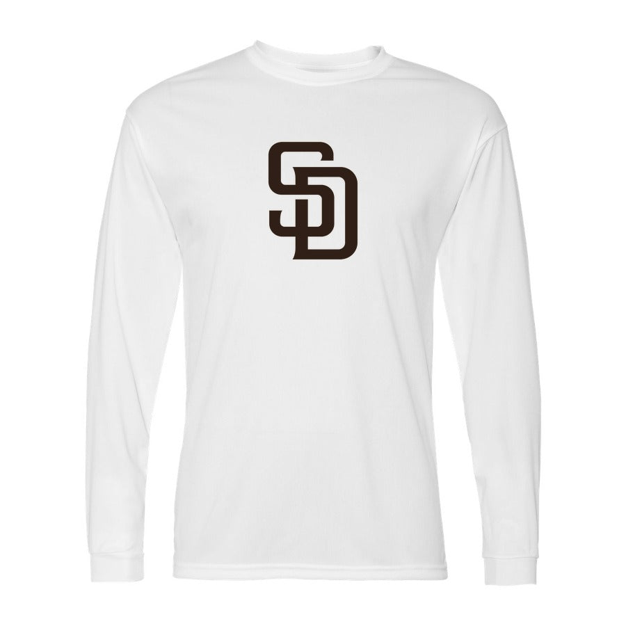 Men's San Diego Padres Polyester Long Sleeve T-Shirt - White