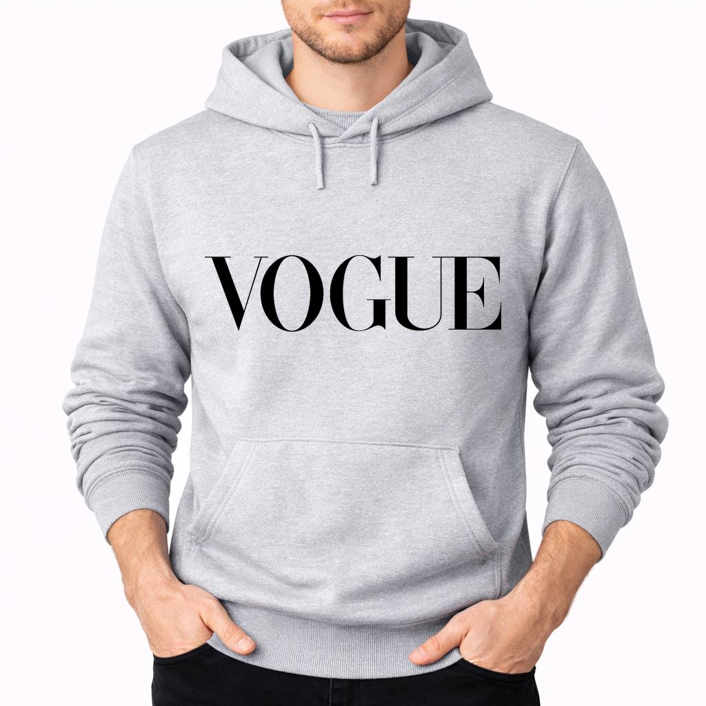 Men's 1200px Vogue Revista Pullover Hoodie - Gray