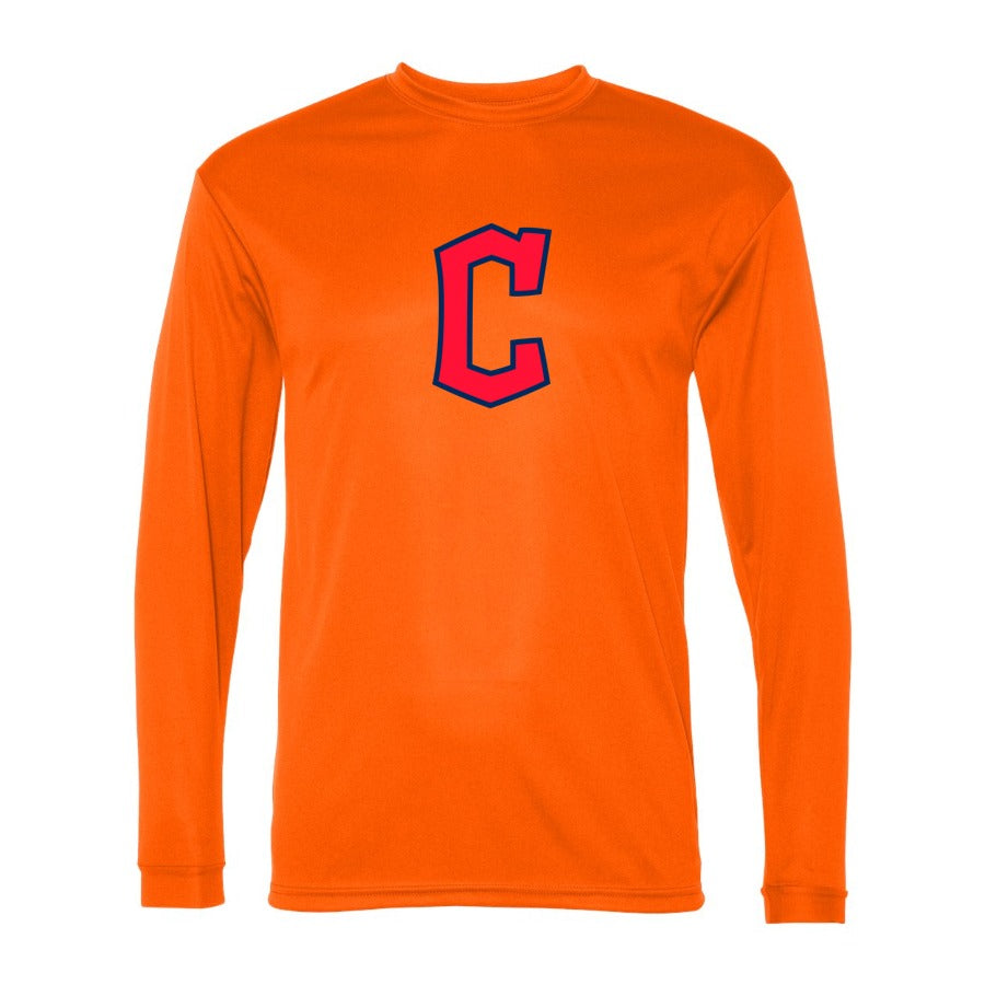Men's Cleveland Guardians Polyester Long Sleeve T-Shirt - Orange