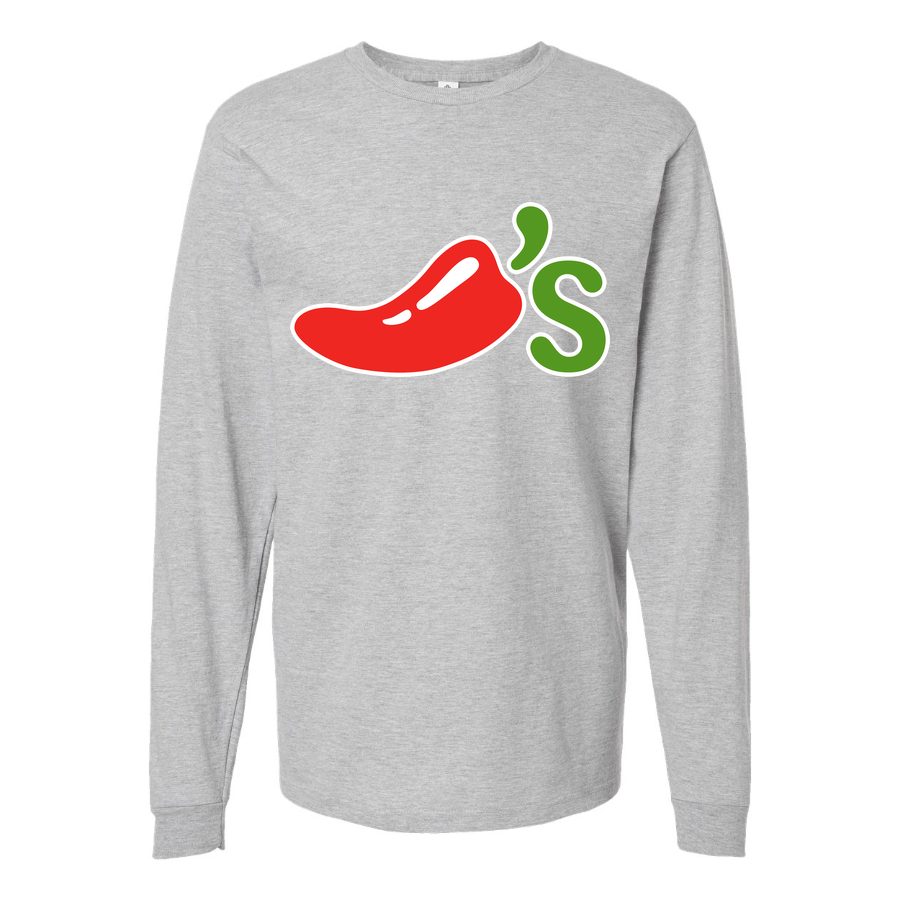 Men's Chilis-logo-1536x864 Long sleeves Cotton Blend T-Shirt - Gray