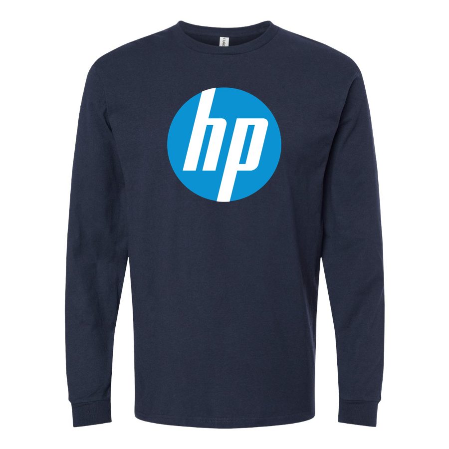 Men's hp-logo-transparent-free-png Long sleeves Cotton Blend T-Shirt - Navy