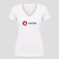 Women's Caltex V Neck T-Shirt in white