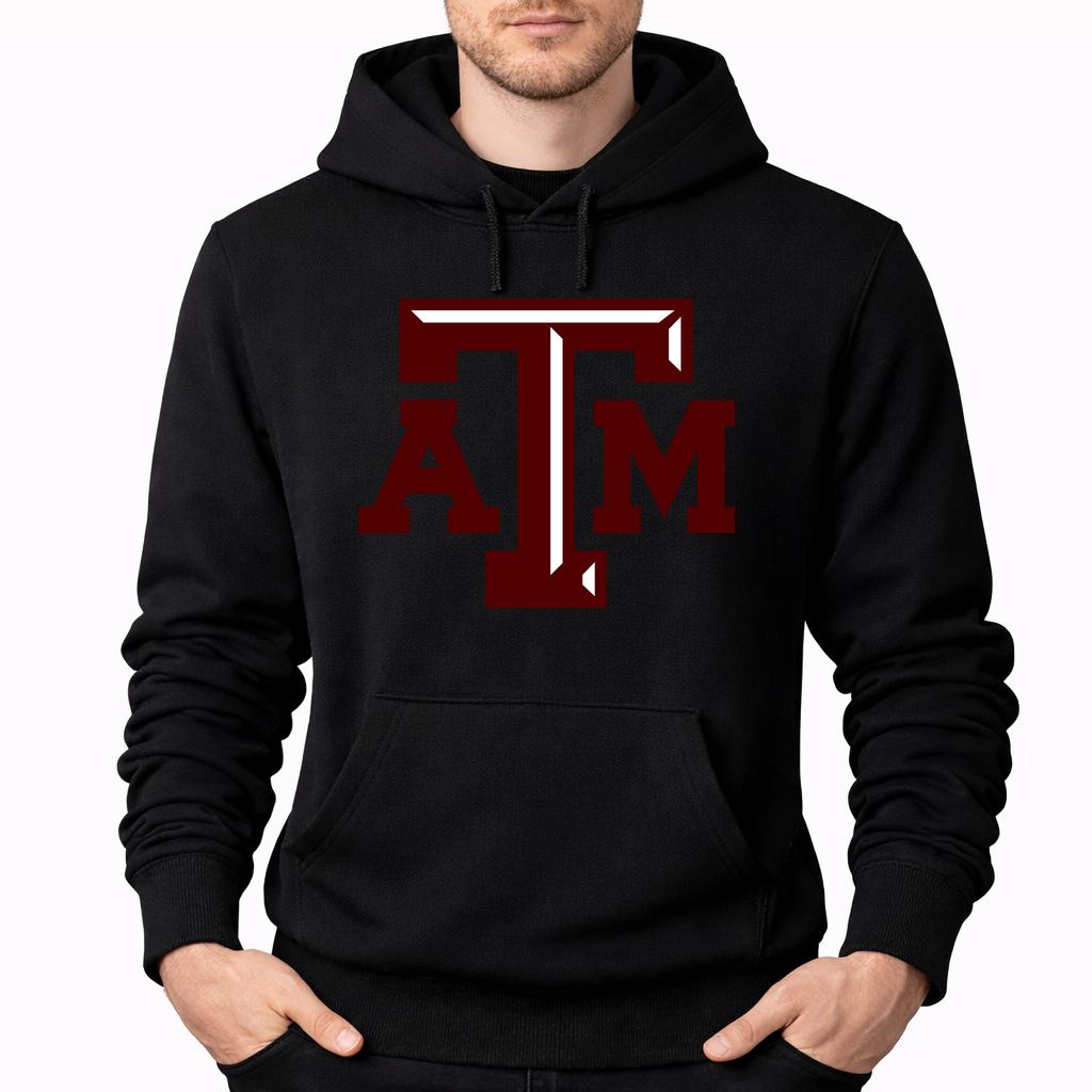 Men's texas-am-university--png-Transparent Pullover Hoodie - Black