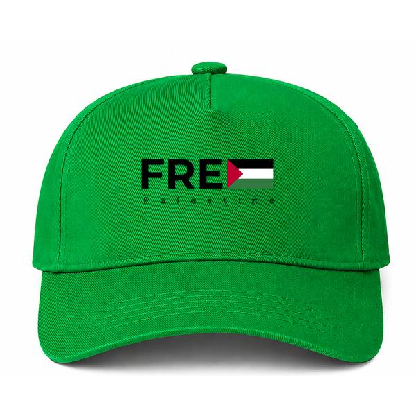 Free Palestine Black Logo Green Dad Baseball Cap Hat