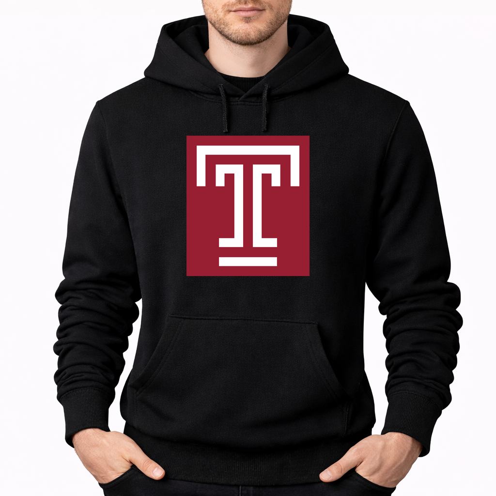 Men's Temple Owls Pullover Hoodie - Black