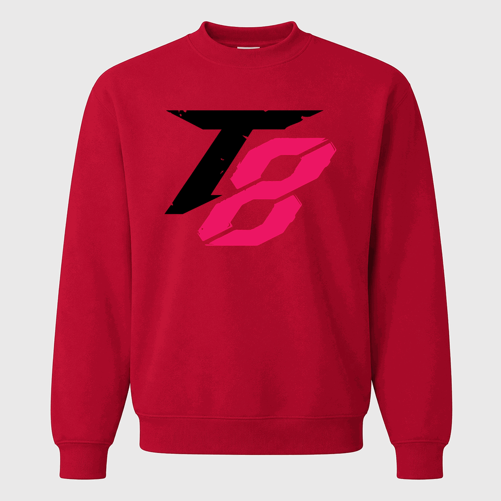 Men's Tekken 8 Black Logo Crewneck Sweatshirt - Red