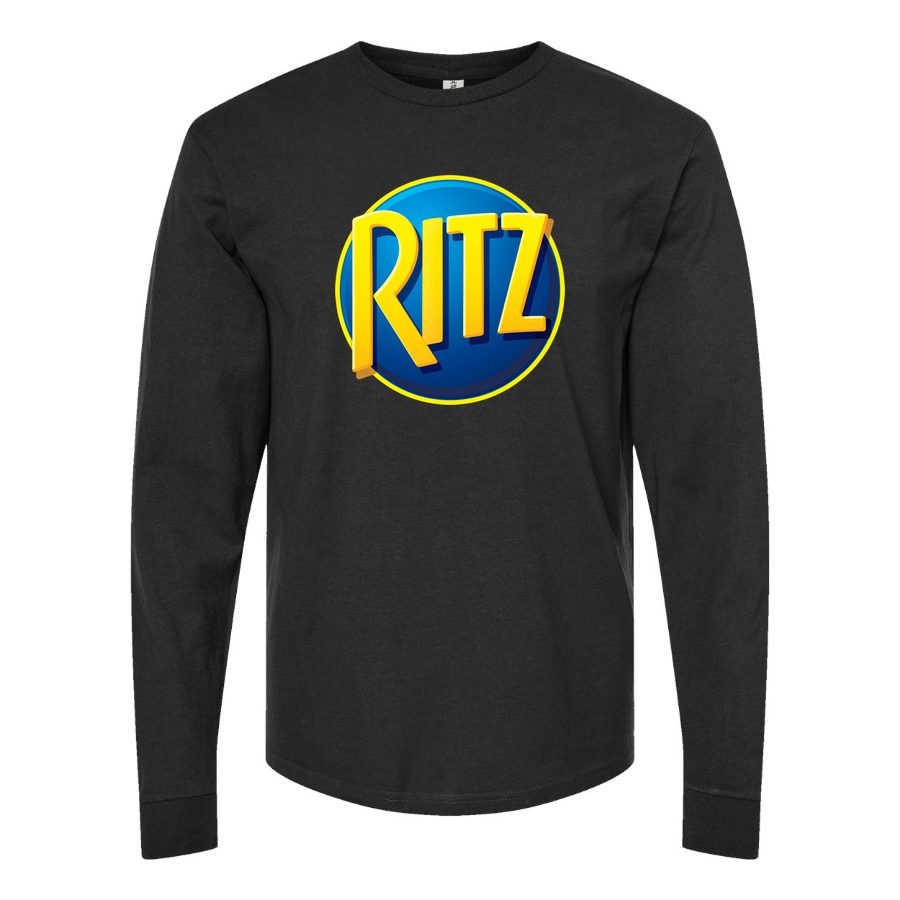 Men's Ritz-Mondelez-Logo-food-1536x864 Long sleeves Cotton Blend T-Shirt - Black