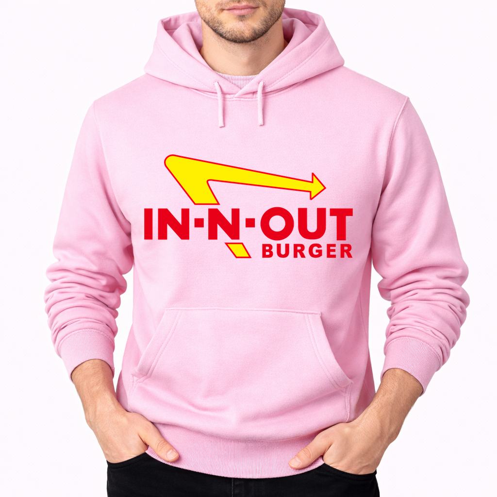Men's In-N-Out Burger Pullover Hoodie - Pink