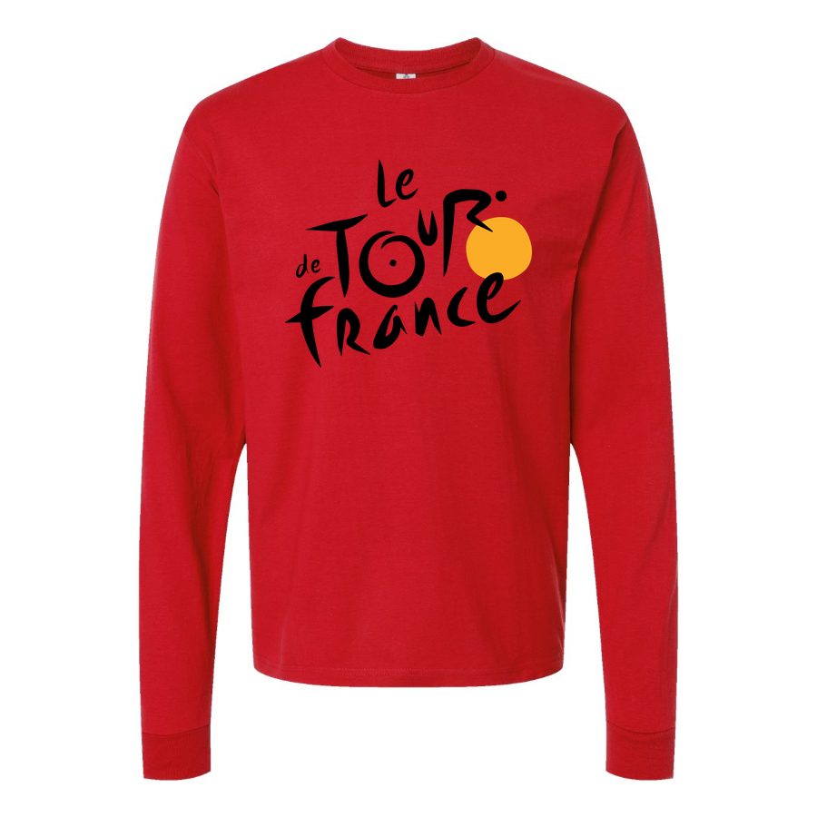 Men's Tour de France logo.svg Long sleeves Cotton Blend T-Shirt - Red