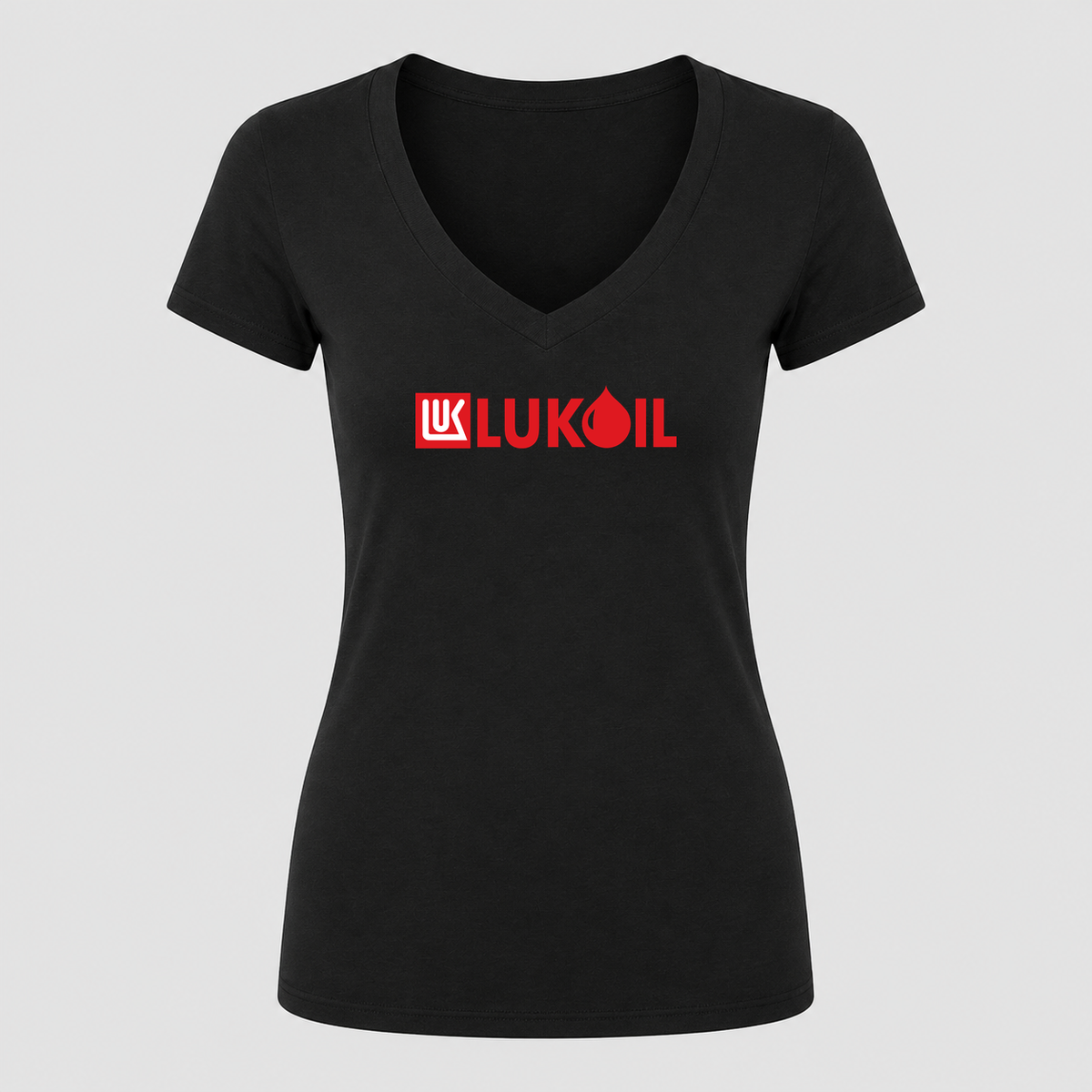 Women's Lukoil V Neck T-Shirt in black