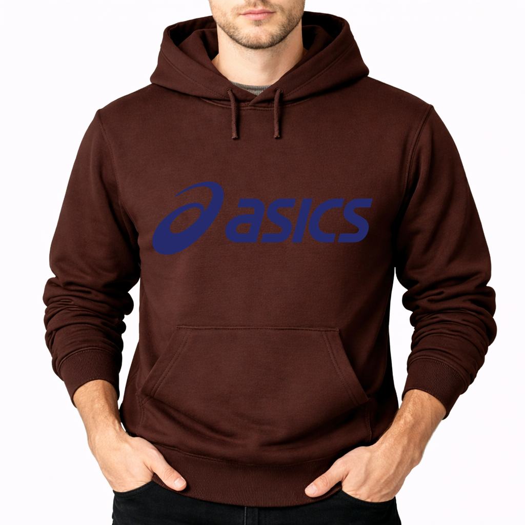 Men's Asics Pullover Hoodie - Brown