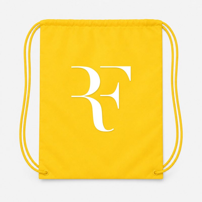 Roger Federer White Drawstring Bag - Yellow