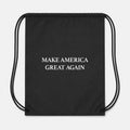 Make America Great Again White Drawstring Bag - Black