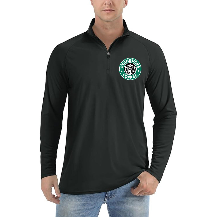 starbucks logo starbucks icon transparent free quarter-zip athletic shirt in Black