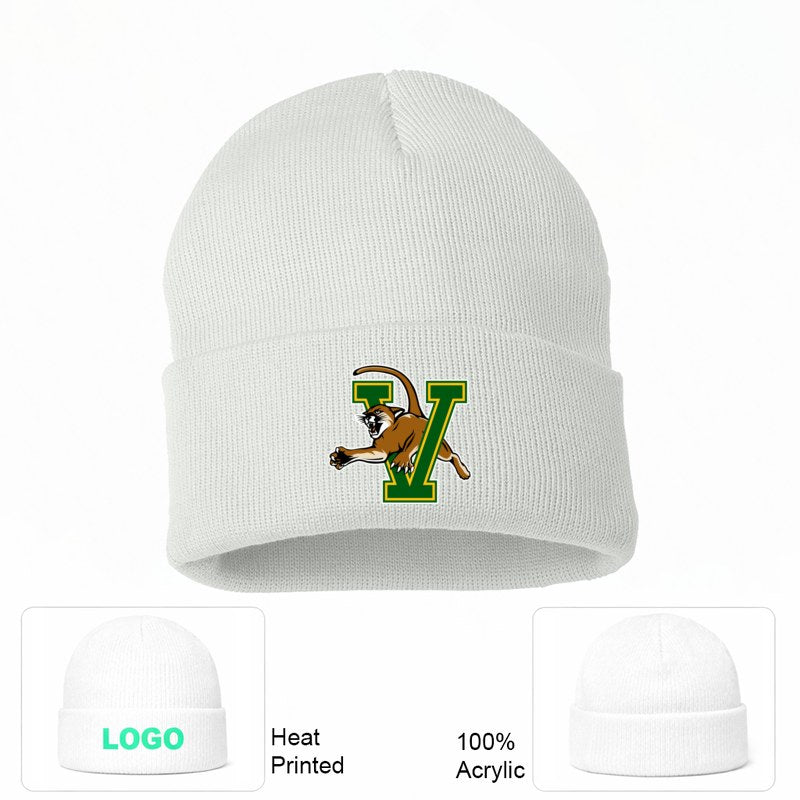 Vermont Catamounts White Beanie Hat