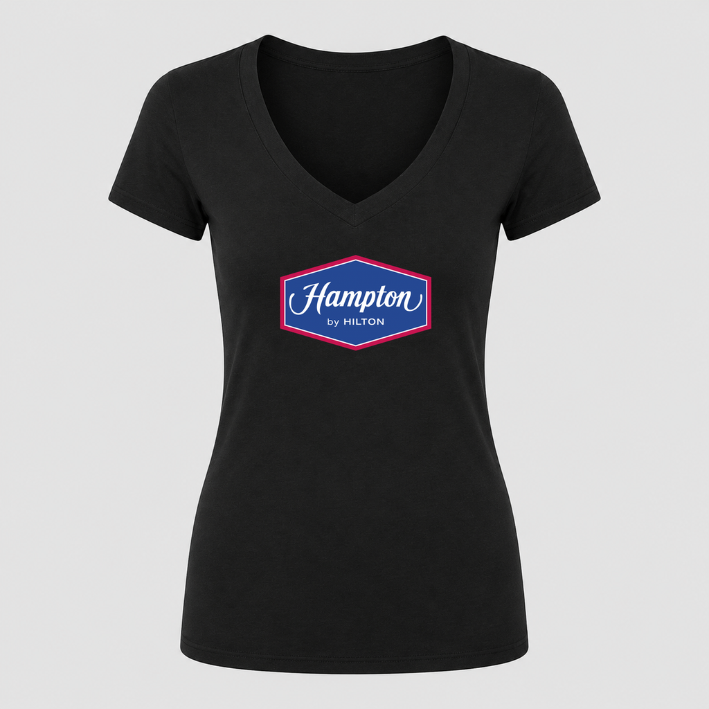 Women's Hampton V Neck T-Shirt in black