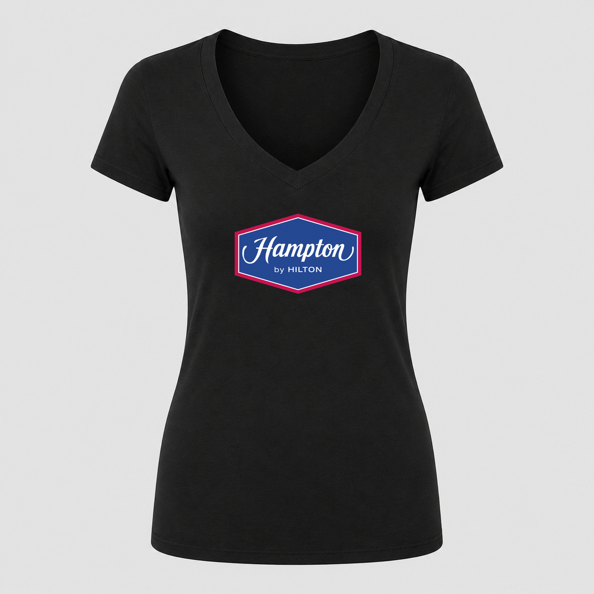 Women's Hampton V Neck T-Shirt in black