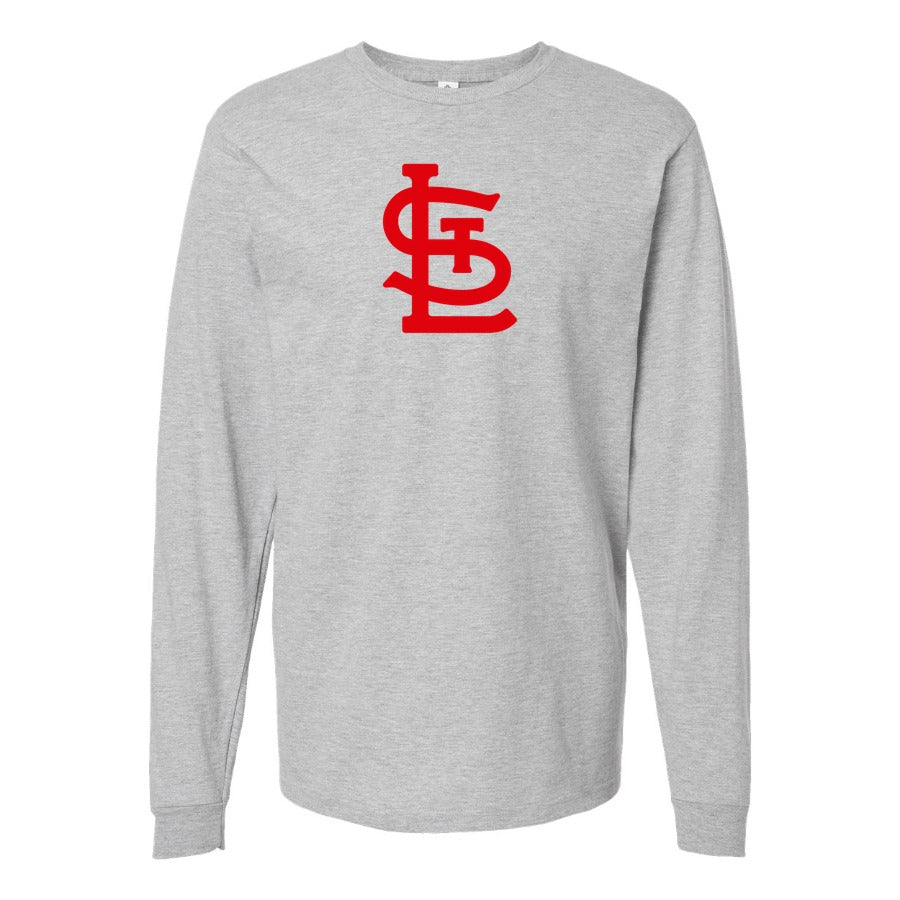 Men's St. Louis Cardinals Long sleeves Cotton Blend T-Shirt - Gray