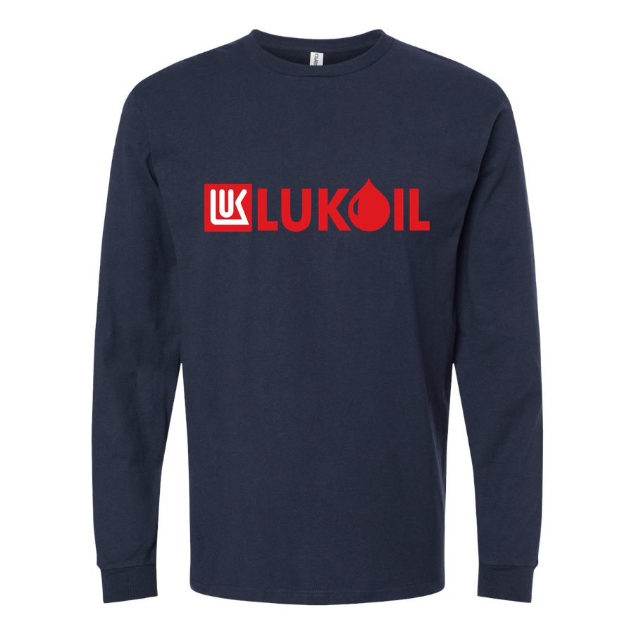 Men's Lukoil-Logo-1536x864 Long sleeves Cotton Blend T-Shirt - Navy