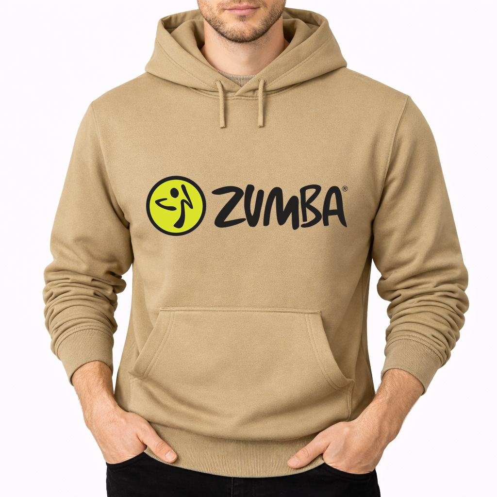 Men's Zumba Fitness Pullover Hoodie - Tan