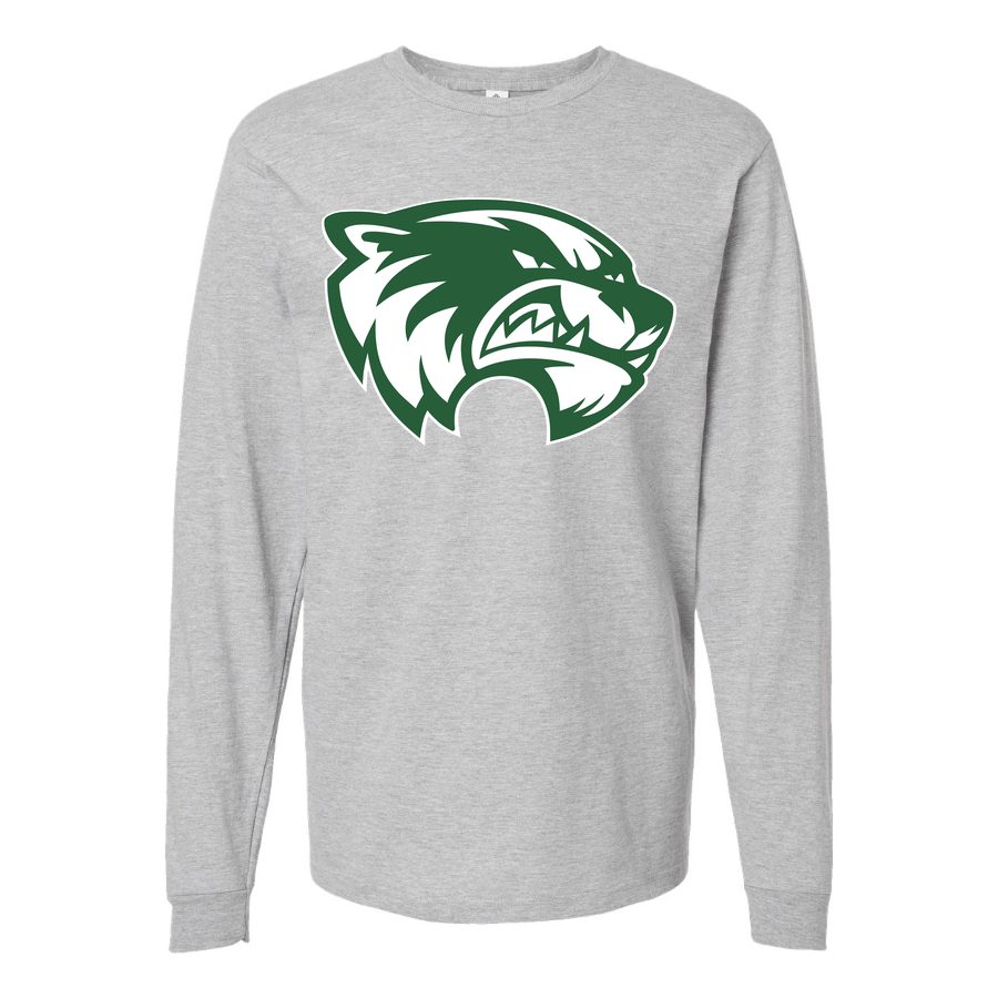 Men's Utah Valley Wolverines Logo Long sleeves Cotton Blend T-Shirt - Gray