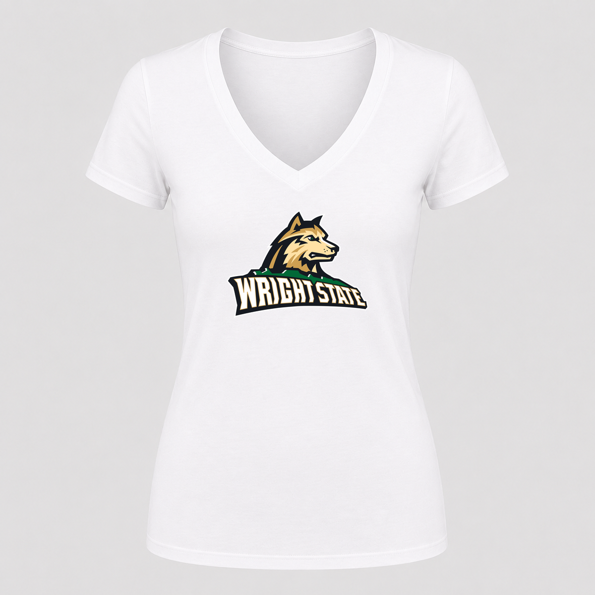 Women's Wright State Raiders V Neck T-Shirt in white