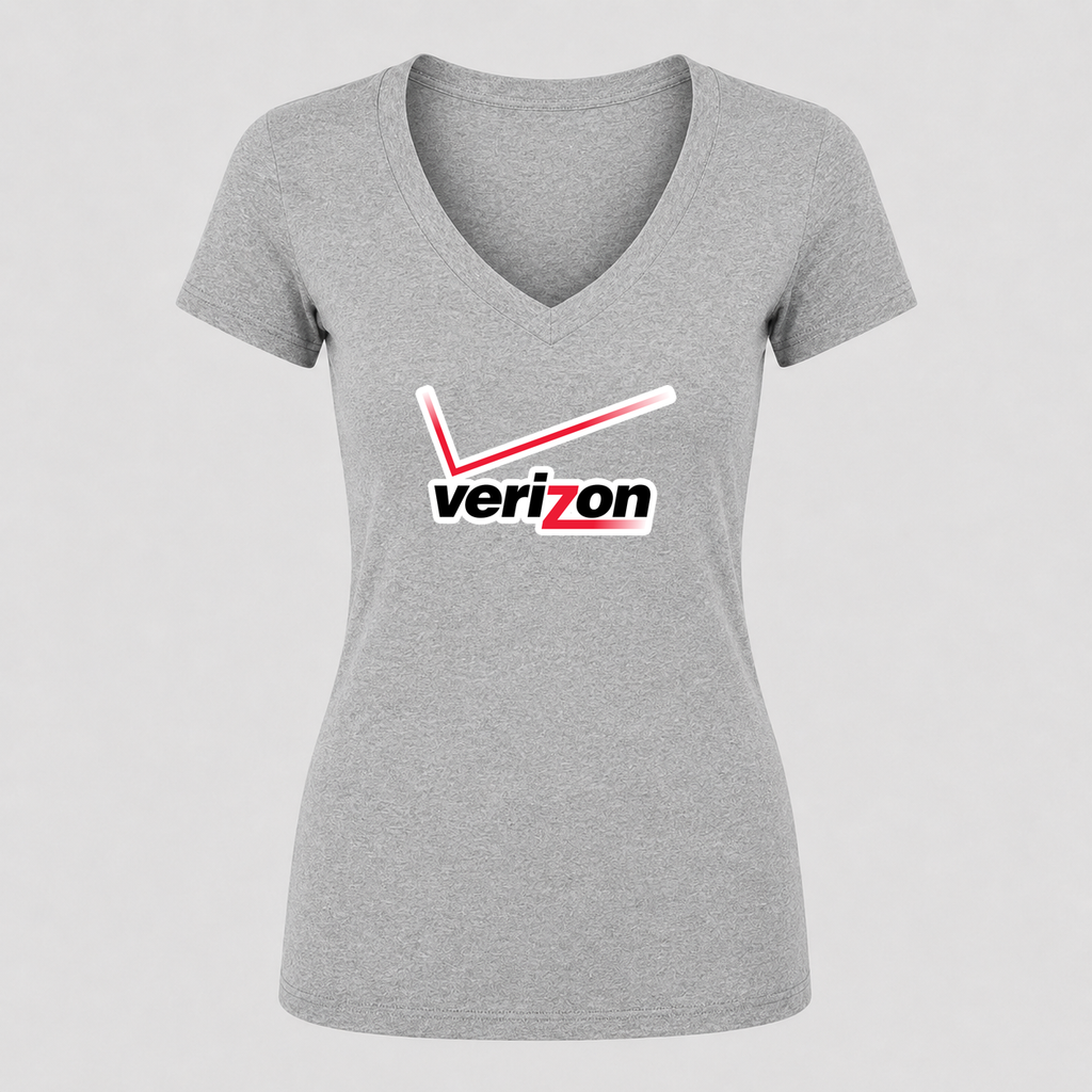 Women's Verizon Wireless V Neck T-Shirt in gray