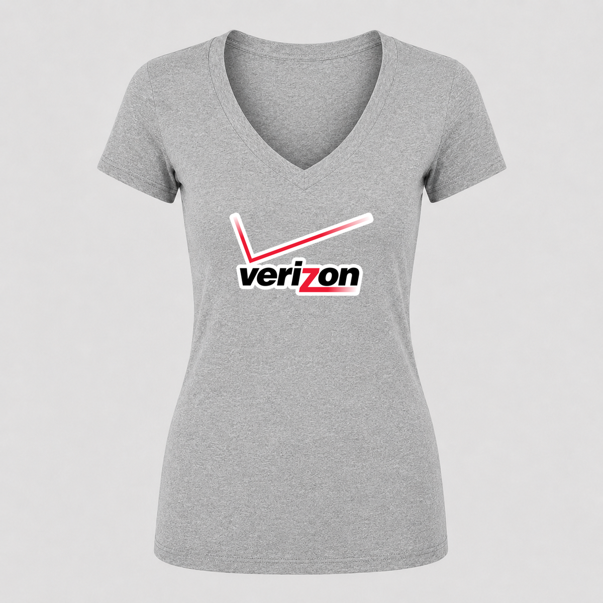 Women's Verizon Wireless V Neck T-Shirt in gray