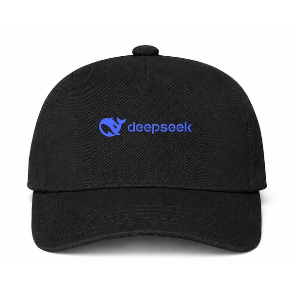 DeepSeek Logo Black Dad Baseball Cap Hat