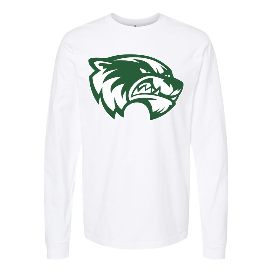 Men's Utah Valley Wolverines Logo Long sleeves Cotton Blend T-Shirt - White