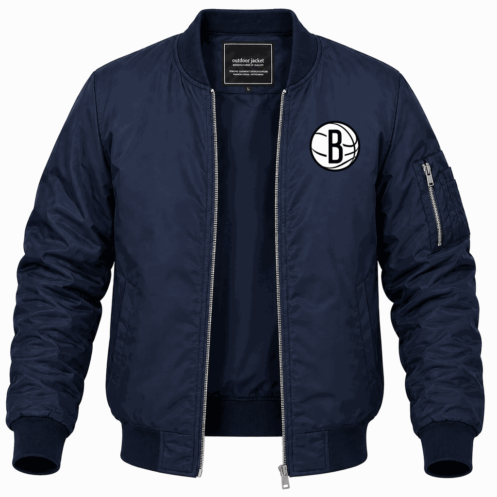 Men's Brooklyn Nets Lightweight Bomber Jacket - Navy