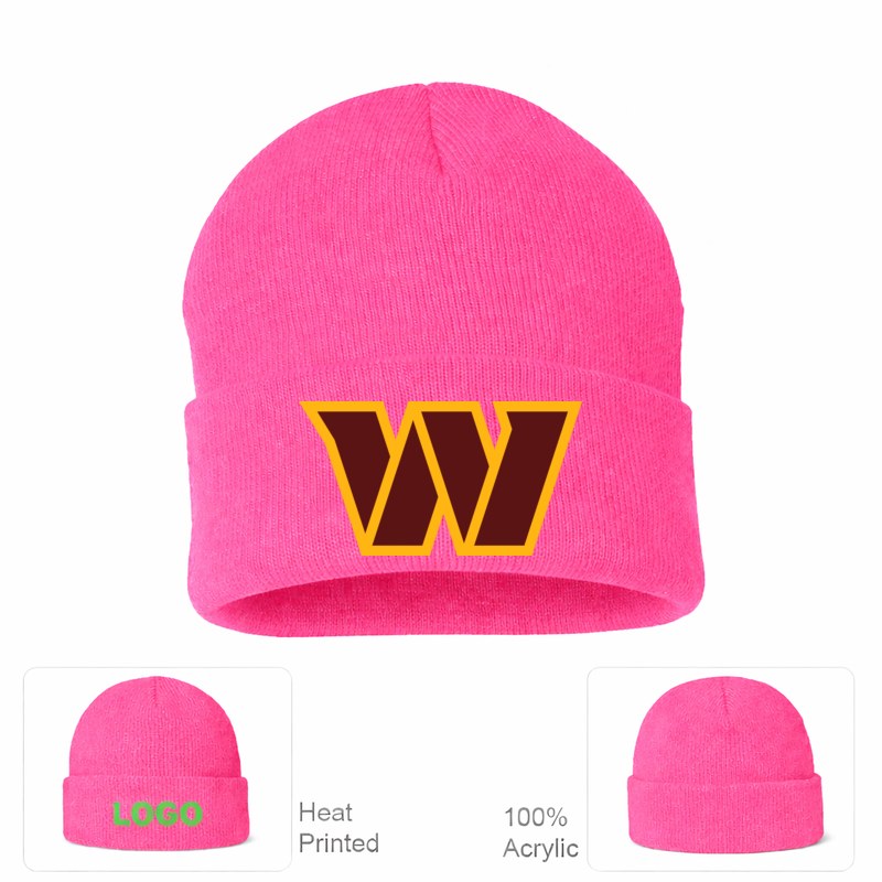 Washington Commanders Pink Beanie Hat