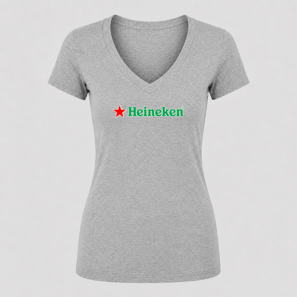 Women's Heineken V Neck T-Shirt in gray