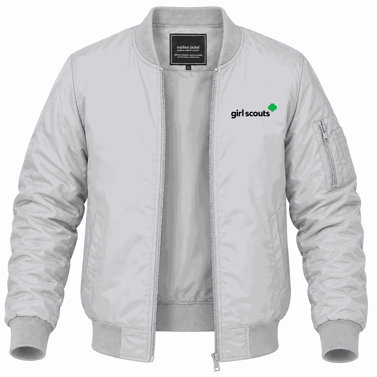 Men's Girl Scouts Lightweight Bomber Jacket - Gray