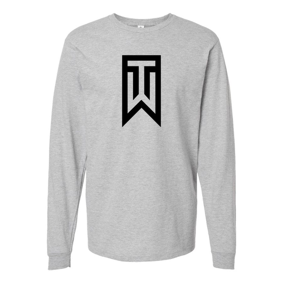 Men's Tiger Woods Long sleeves Cotton Blend T-Shirt - Gray