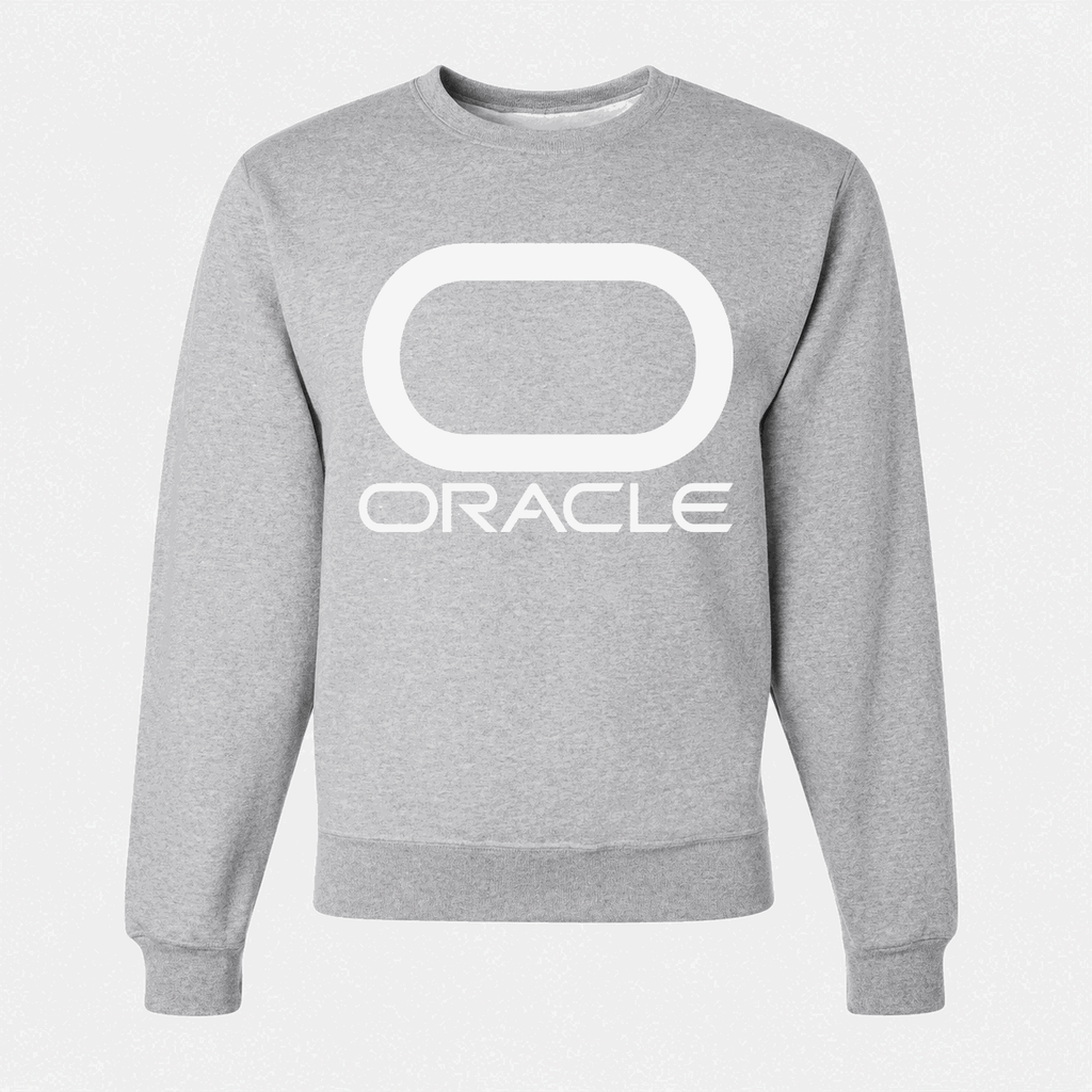 Men's Oracle White Logo Crewneck Sweatshirt - Gray