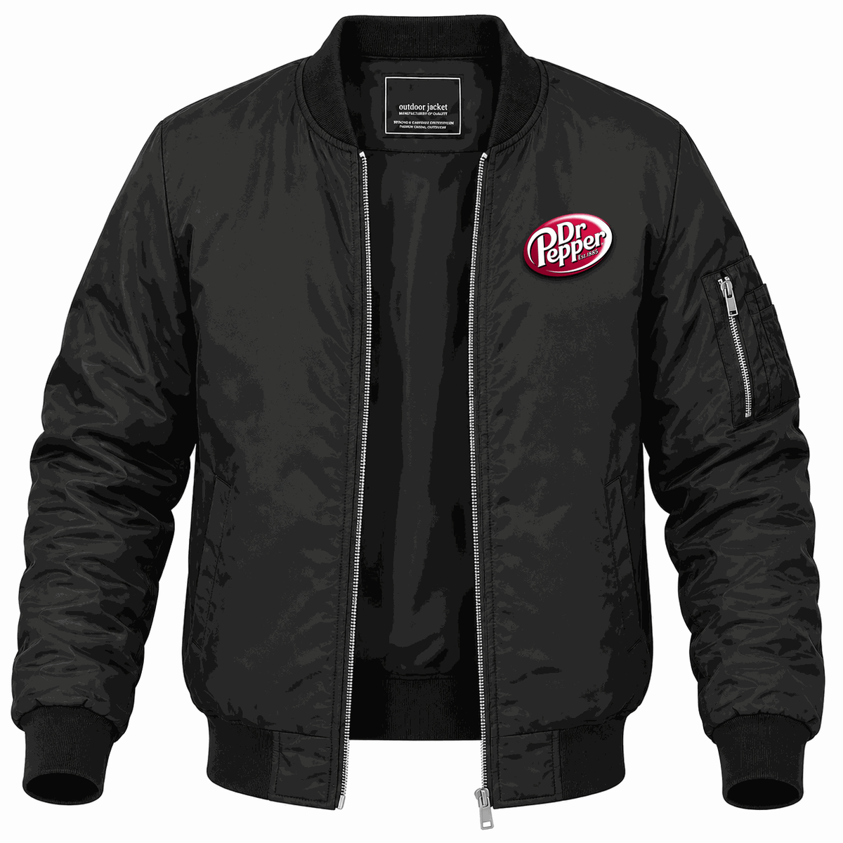 Men's Dr Pepper Lightweight Bomber Jacket - Black