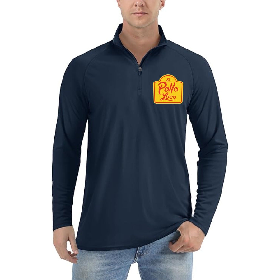 Logo El Pollo Loco quarter-zip athletic shirt in Navy